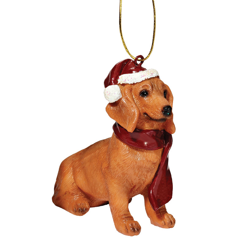 Ornement sculpture chien des fêtes Dachshund