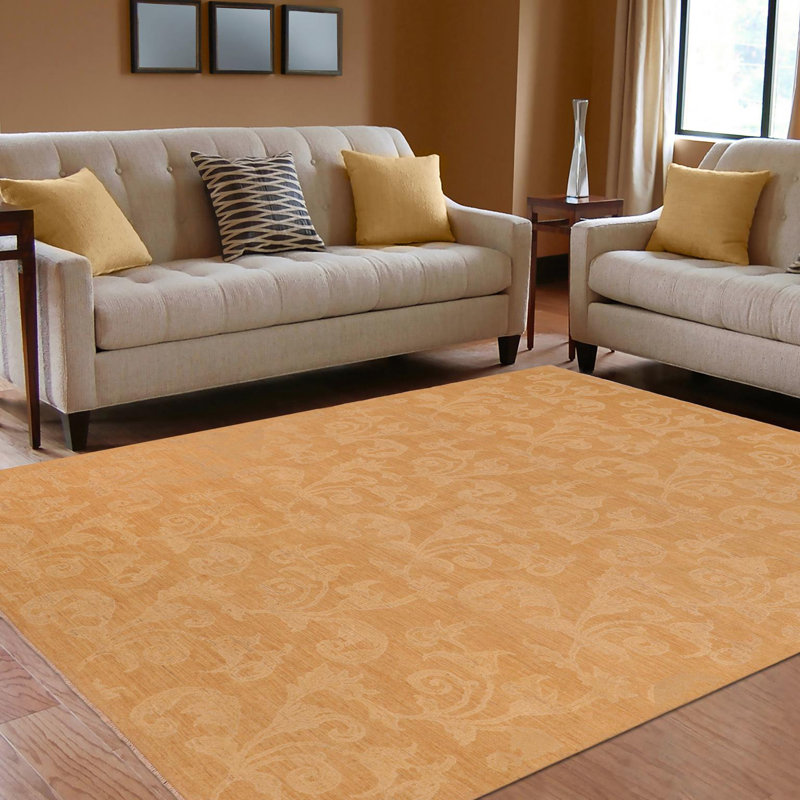 Tapis brun en laine noué à la main 9 pi 10 po x 13 pi 10 po Baccio