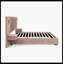 Structure de lit tapissier grand format avec tissu en chenille avec motif plissé, lit plateforme grand format avec tête de lit, structure solide et table de chevet. Pas de sommier tapissier nécessaire - rose-1047424803-1047424804