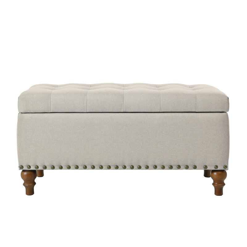 Ottoman Storage Bench, Beige