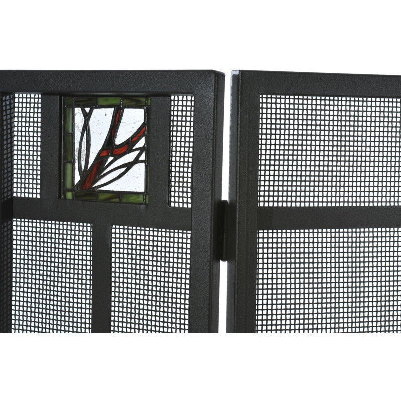 Branch 3 Panel Iron Fireplace Screen