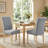 Amby Linen Tufted Upholstered Parsons Dining Chairs with Wood Legs-1120527187