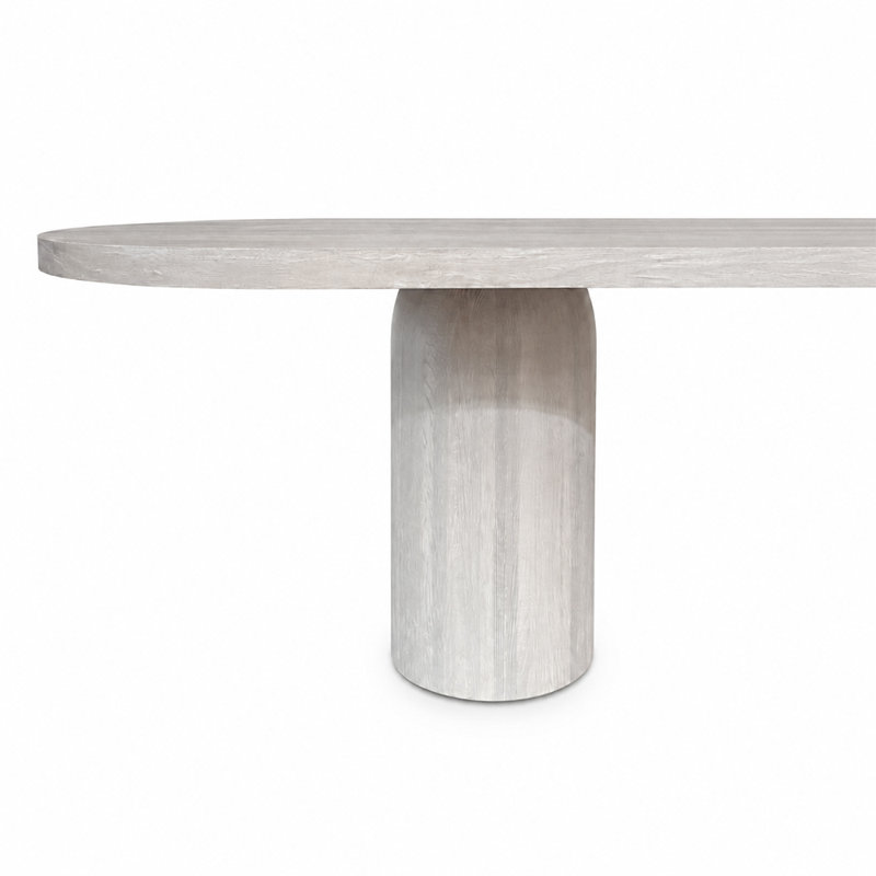 Table de salle à manger Beavercreek, H 30 po x L 118 po x l 43,5 po, Blanc cérusé