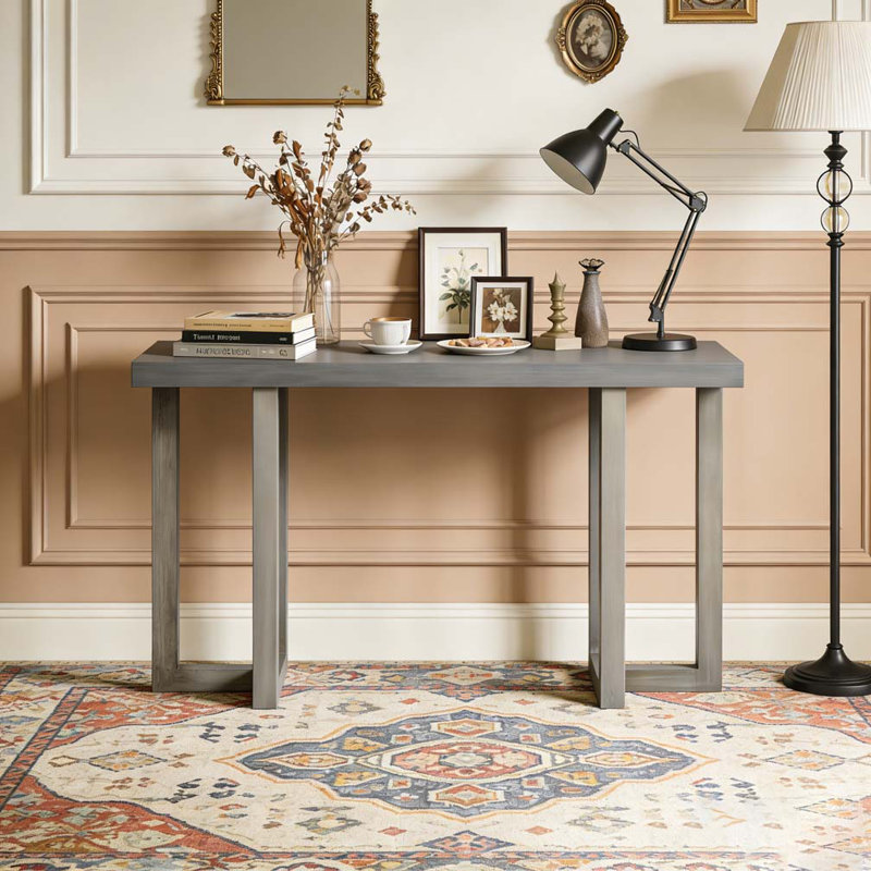 Console polyvalente avec pieds en pin massif, Dark Grey,Light Grey
