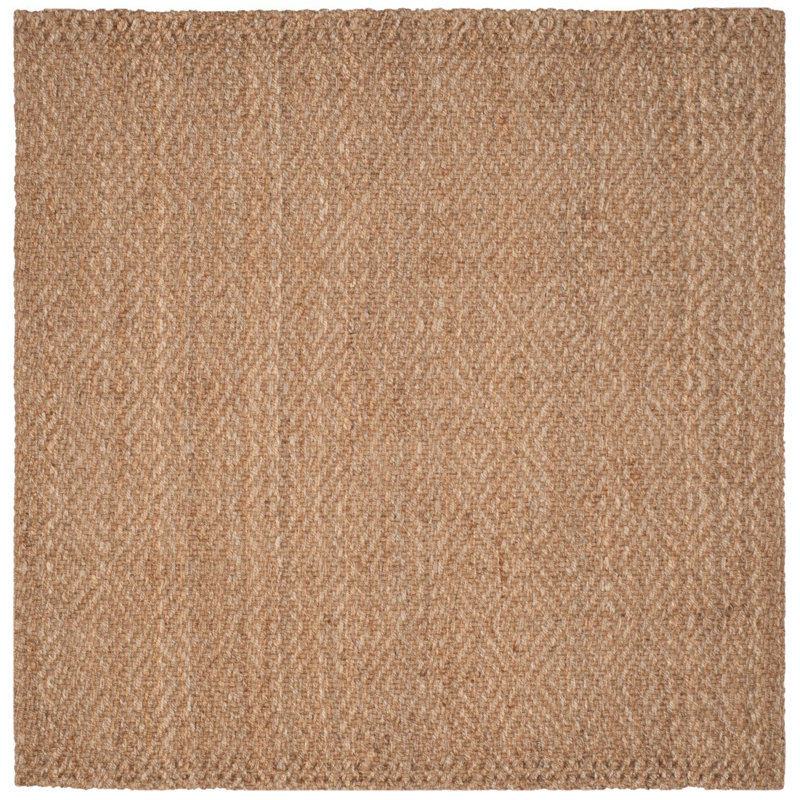 Erroll Pollux Handmade Flatweave Jute/Sisal Area Rug in Brown, Square 7'