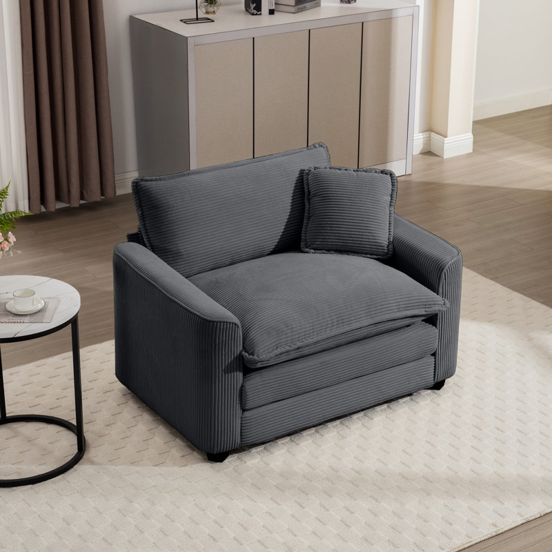 Single Sofa With Pillow, Gray