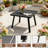 Steel Outdoor Patio Side Table, Weather Resistant Square Coffee Table
