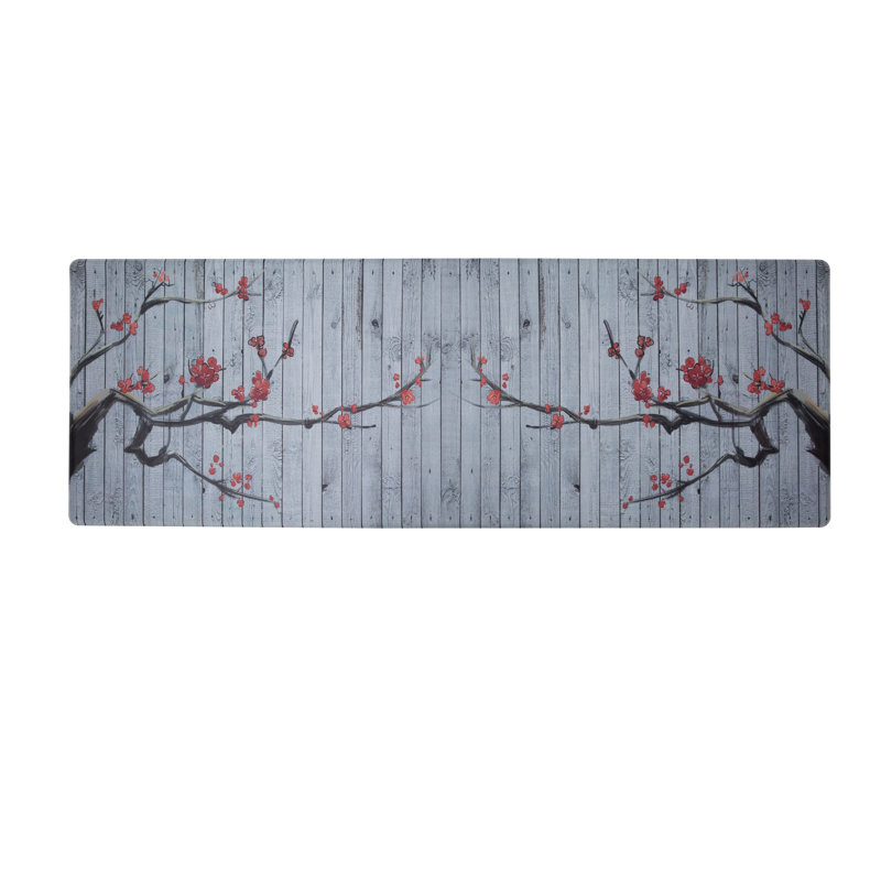 Floral Water Resistant Anti-Fatigue Non-Skid Kitchen Mat