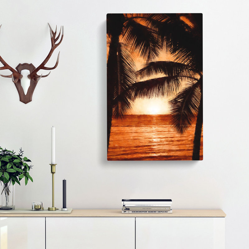 Palm Tree Sunset - Wrapped Canvas, 91cm H x 60cm W x 3cm D