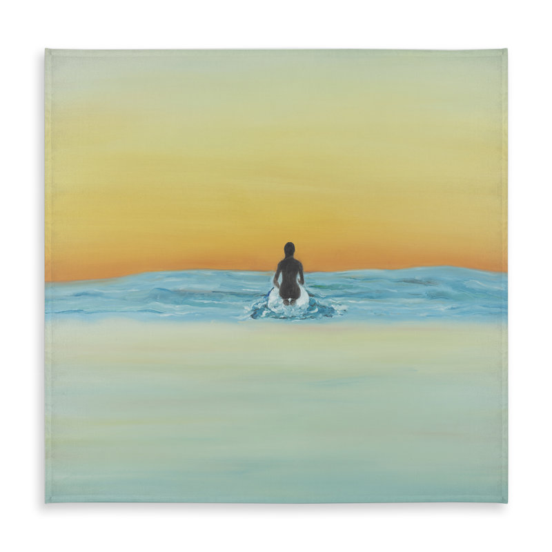A Surfer Swimming by Dawn Tablecloth | Sports & Games Decor