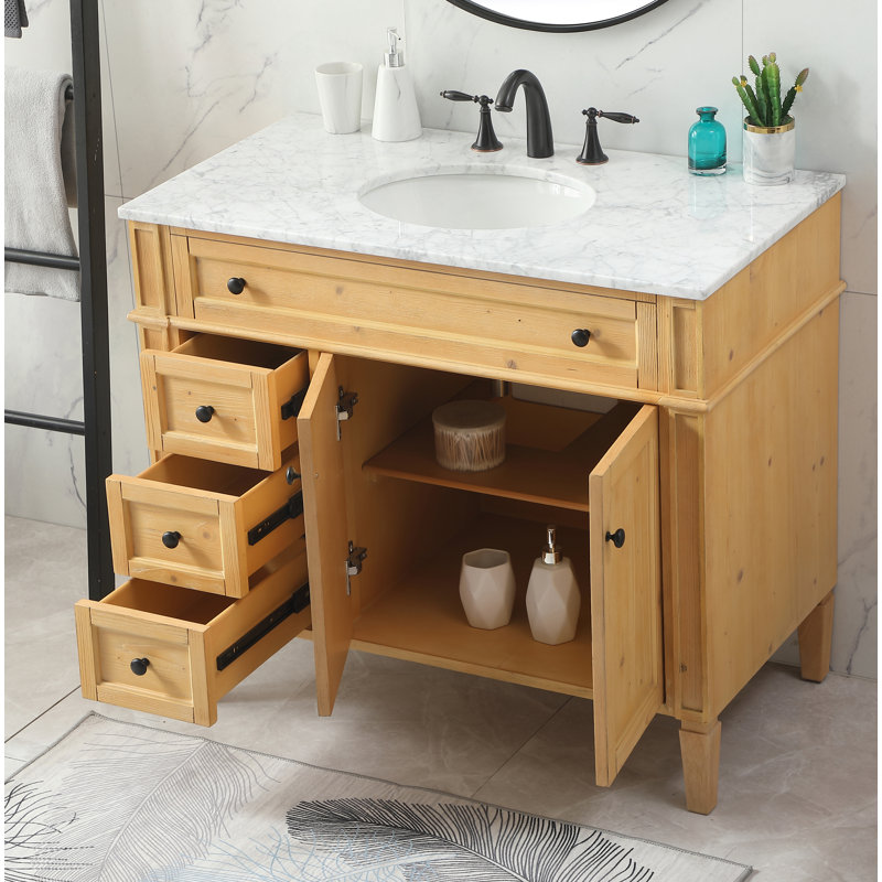 Ensemble de meuble-lavabo simple 40 "Rivers, Brun clair