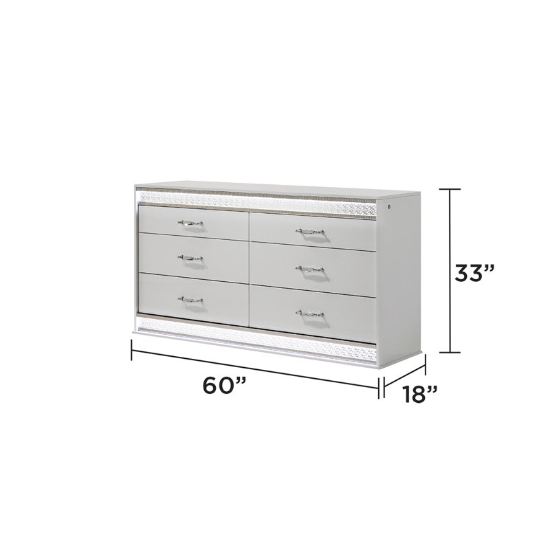Commode 6 tiroirs Glam