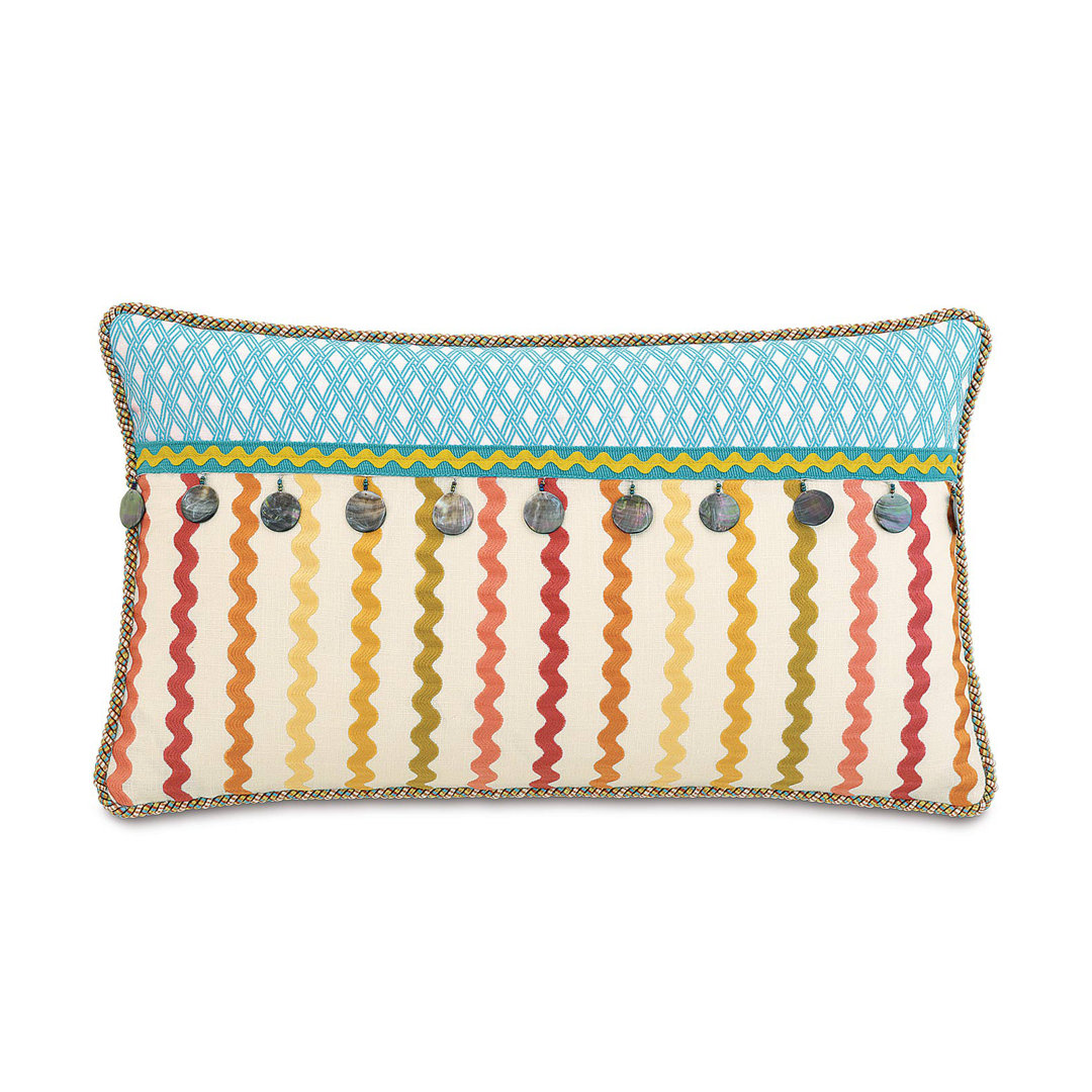 Maldive Chevron 100% Linen Throw Pillow Eastern Accents