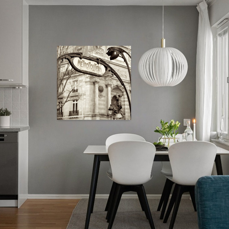 Métropolitain, Paris, architecture contemporaine, art, H 32 po x l 32 po