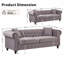 Canapé Chesterfield 85,5 po avec accoudoirs roulés, capitonnage et coussins de salon-132213993