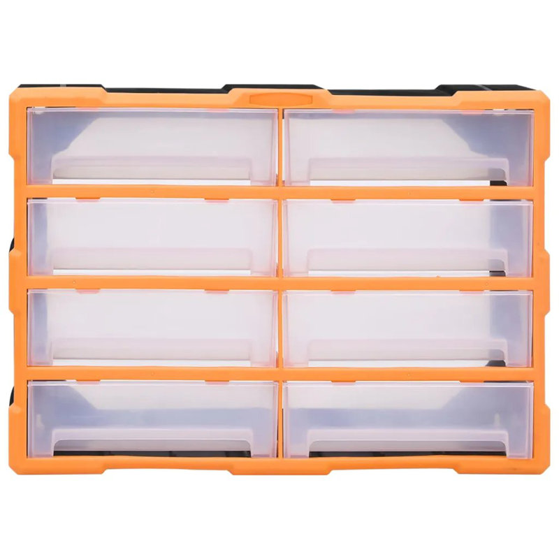 8 Drawer Storage Drawer, Orange