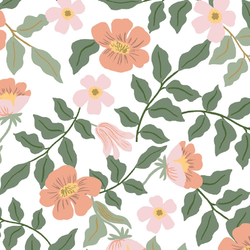 Rifle Paper Co. x Cloth & Company Bristol Armchair, Rpc Primrose Blush & Cream Linen, Natural