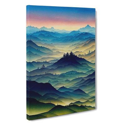 Serene Mountain Landscape No.2 - Wrapped Canvas