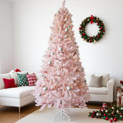 6.5 Ft Prelit Black Christmas Tree with 250 Warm White LED Lights & 818 Branches