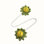 Embrasses de rideaux en tissu en forme de tournesol, paquet de 10 (style fixe à double extrémité avec cordon élastique)