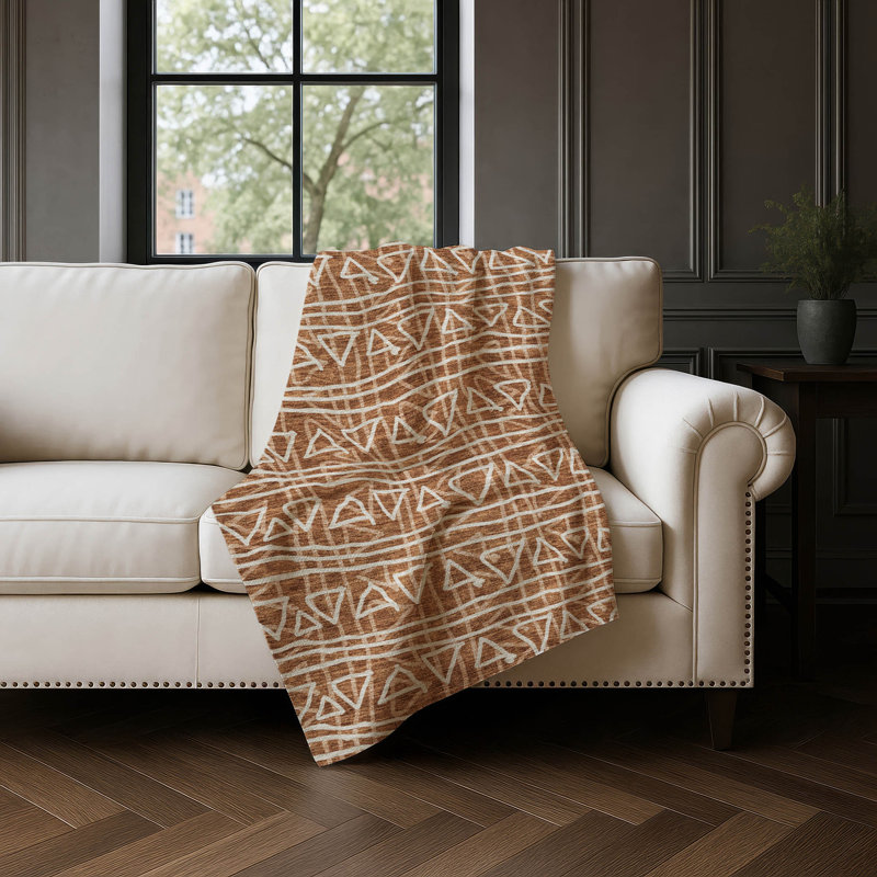Jeté bohémien Addison Sherpa ASB730, Terracotta