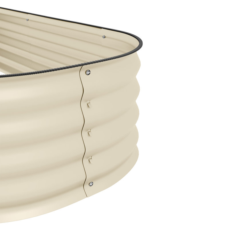 Outdoor Metal Elevated Planter Box, 11.75" H x 59" W x 24.5" D, White