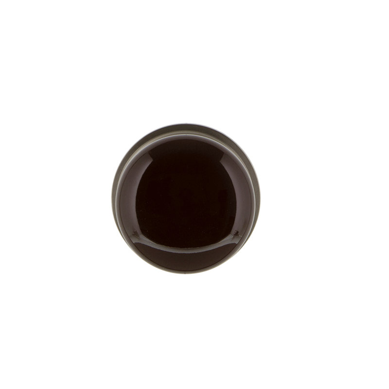 Rosette classique avec bouton de porte en porcelaine brune, Nickel satiné
