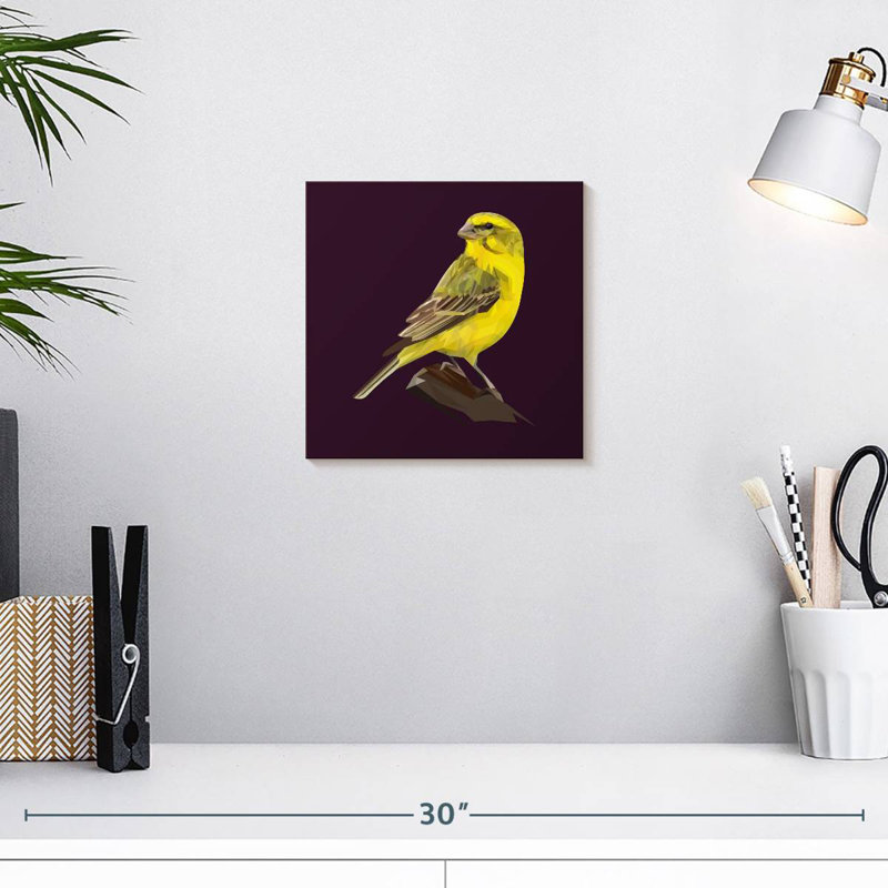 Sunny Canary Bird, 10" H x 10" W