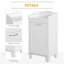 Panier à linge inclinable 31 po, armoire de rangement autoportante pour la maison, armoire de rangement pour salle de bain, blanc