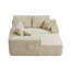 Canapé moderne en tissu beige avec méridienne, meubles de salon spacieux