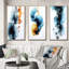Finding Wonders Turquoise Gold Ink Cloud - Abstract Painting Art Set Of 3 Pieces-1999111135-1999111105