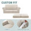 Machine Washable 3 Piece Stretch Sofa Slipcovers with 2 Cushion Loveseat Couch Covers for Living Room Furniture Cover 1 Base Cover Plus 2 Seat Cushion Covers Thicker Jacquard Fabric-1953118273