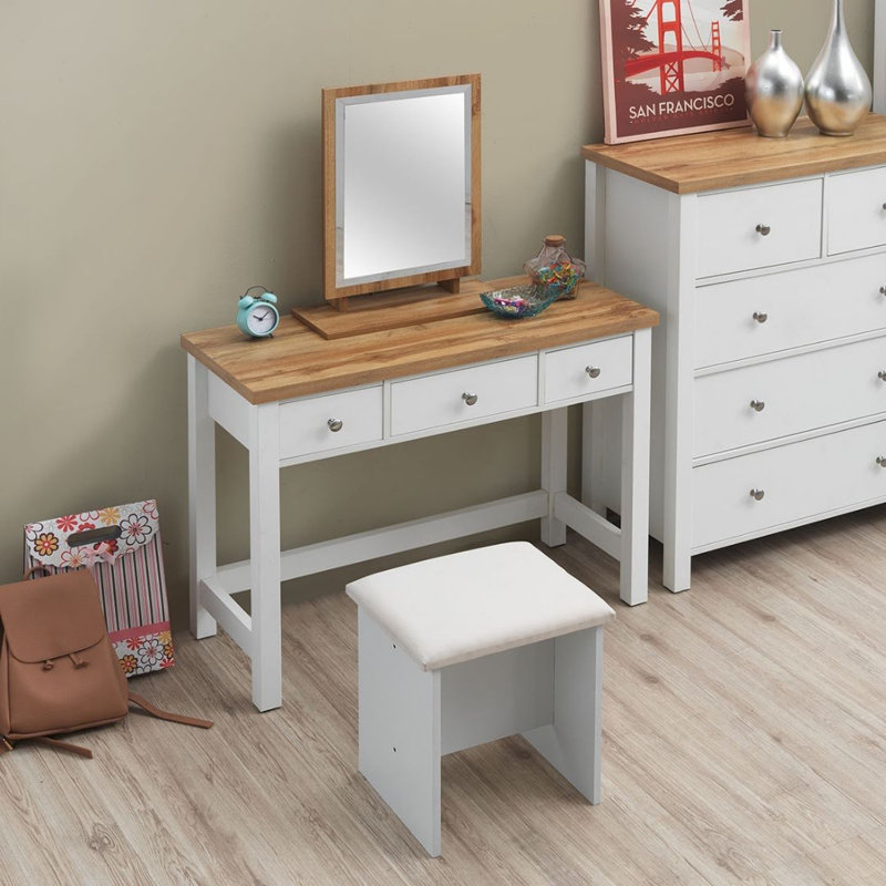Manufactured Wood Accent Stool, White