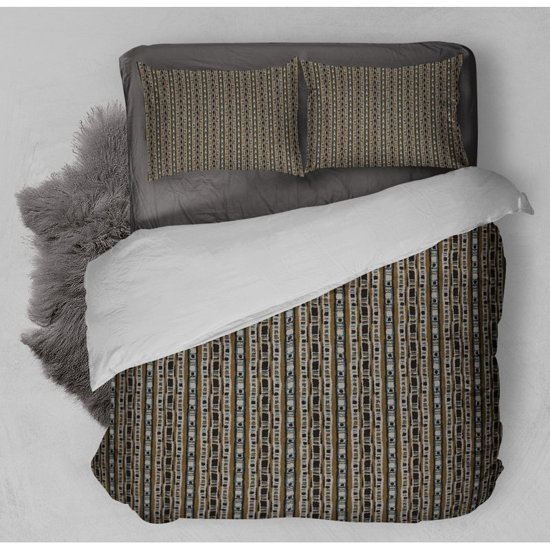 Polyester Twill Striped Duvet Cover, Queen Duvet Cover + 2 Standard Pillowcases