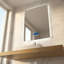 Derek Miroir de Salle de Bain DEL Intelligent 30 po x 30 po avec Écran Tactile - Miroir Bluetooth avec Haut-Parleurs Intégrés, Technologie Anti-Buée Automatique, Éclairage Économe en Énergie et Design sans Cadre