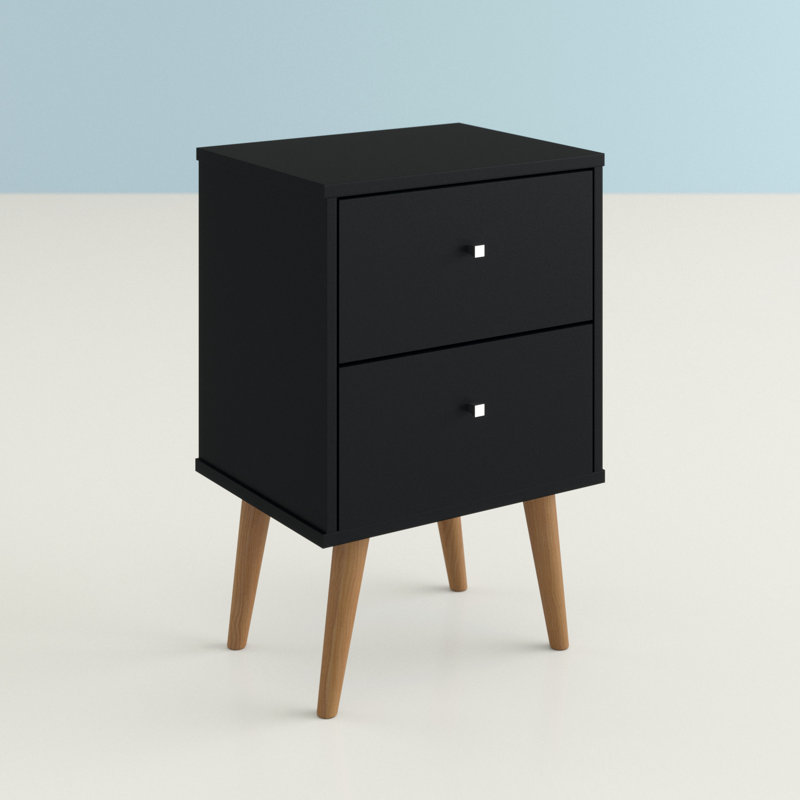 Darryl 17.72'' W Nightstand, Black