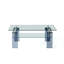 Table basse 39 "en verre transparent et noir avec tablette