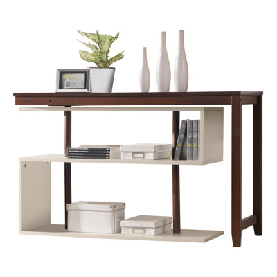 Browder L-Shaped Solid Wood Top Writing Desk