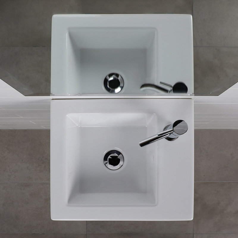 Dimini 16'' L Bathroom Sink, Single Hole Faucet