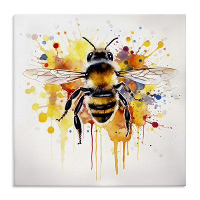 "Watercolor Style Bee", art mural par Petal Prints Design