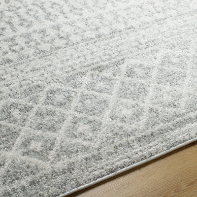 Warkentin Geometric Light Gray/Gray/White Area Rug