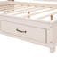 Lit de jour pleine grandeur en bois blanc avec 3 tiroirs de rangement, une tablette et un espace de chargement pour une chambre à coucher à la fine pointe de la technologie avec abri pratique et élégant
