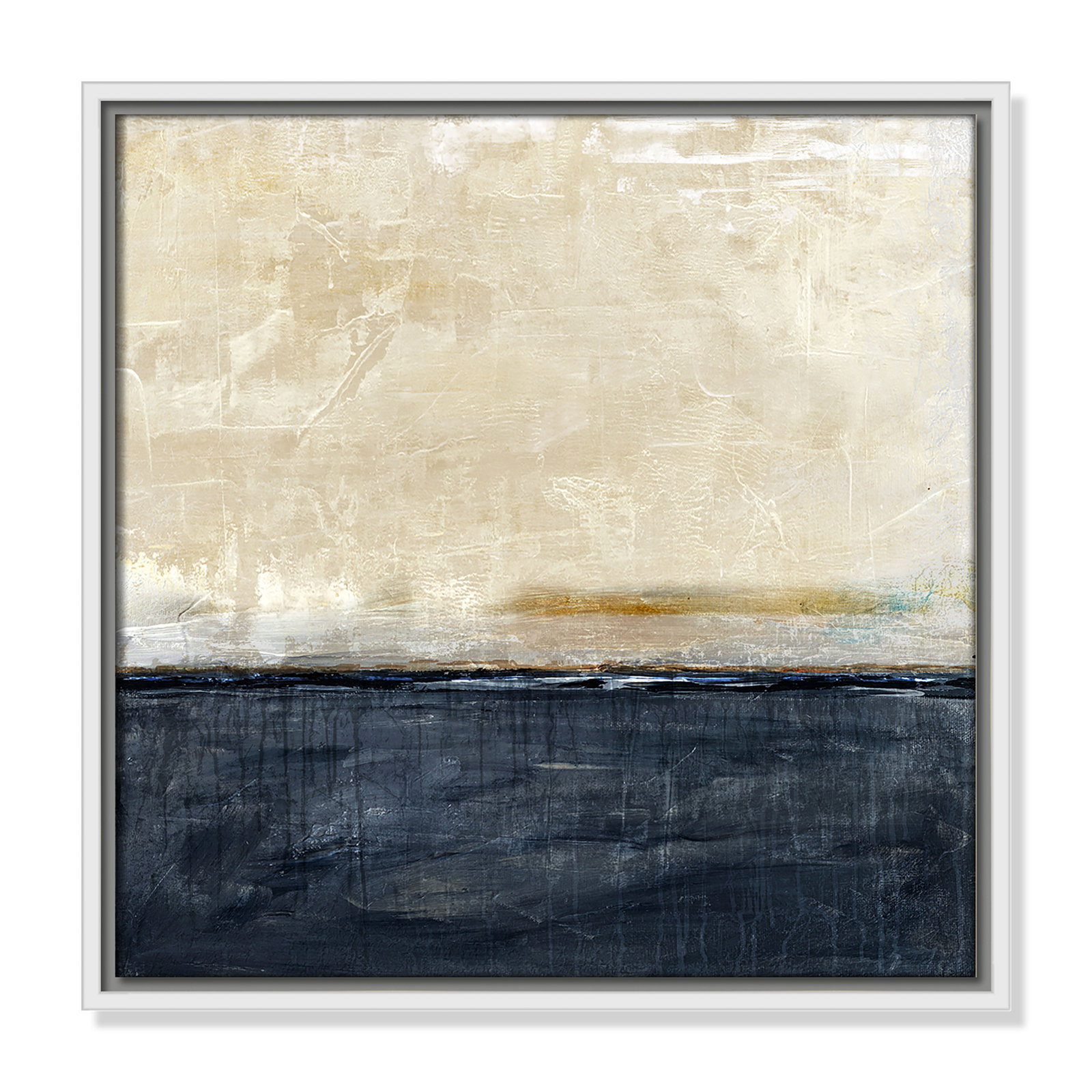 Better Days Navy Print by Denise Brown, 17.5" H x 17.5" W, White