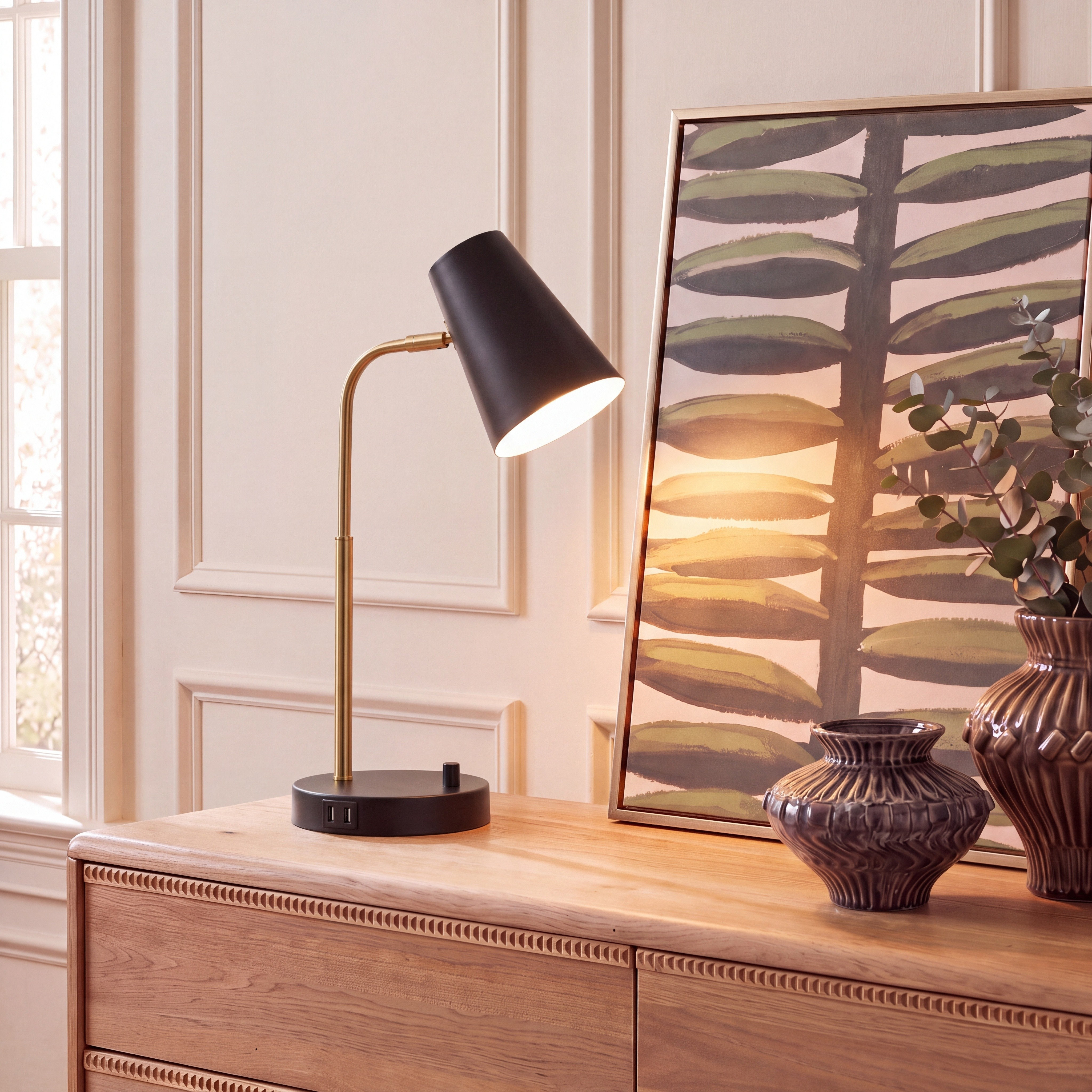 Ebern Designs Arynn 19" Table Lamp W/ USB Port | Wayfair