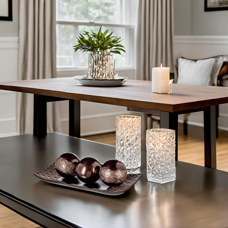 Brown Resin Decorative Tray with Orbs Set