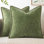 Pack Of 2 Couch Throw Pillow Covers 18X18 Inch Sage Green Farmhouse Decorative Pillow Covers With Stitched Edge Soft Chenille Solid Dyed Spring Pillow Covers For Sofa Bed Living Room