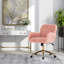 Fauteuil de bureau en poils de lapin artificiel avec base en métal doré, fauteuil de bureau pivotant et fauteuil de coiffeuse réglable-2058928943