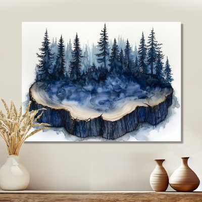 Forêt d'hiver sur bois, diapositive Harmony III - forêt, art mural