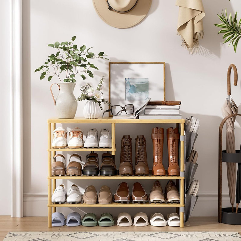 Range-chaussures pour placard, rangement pour chaussures pour 20 à 24 paires, étagère à chaussures autoportante avec poche amovible pour dortoir de porte d'entrée de chambre à coucher