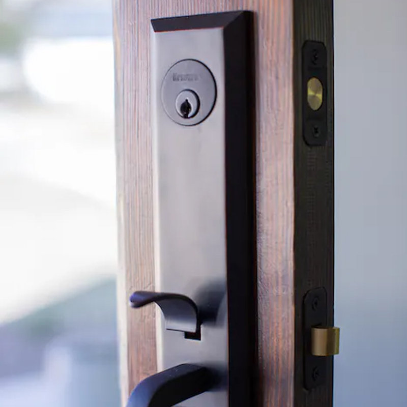 Handle With Lever And Deadbolt, Satin Nickel, Left